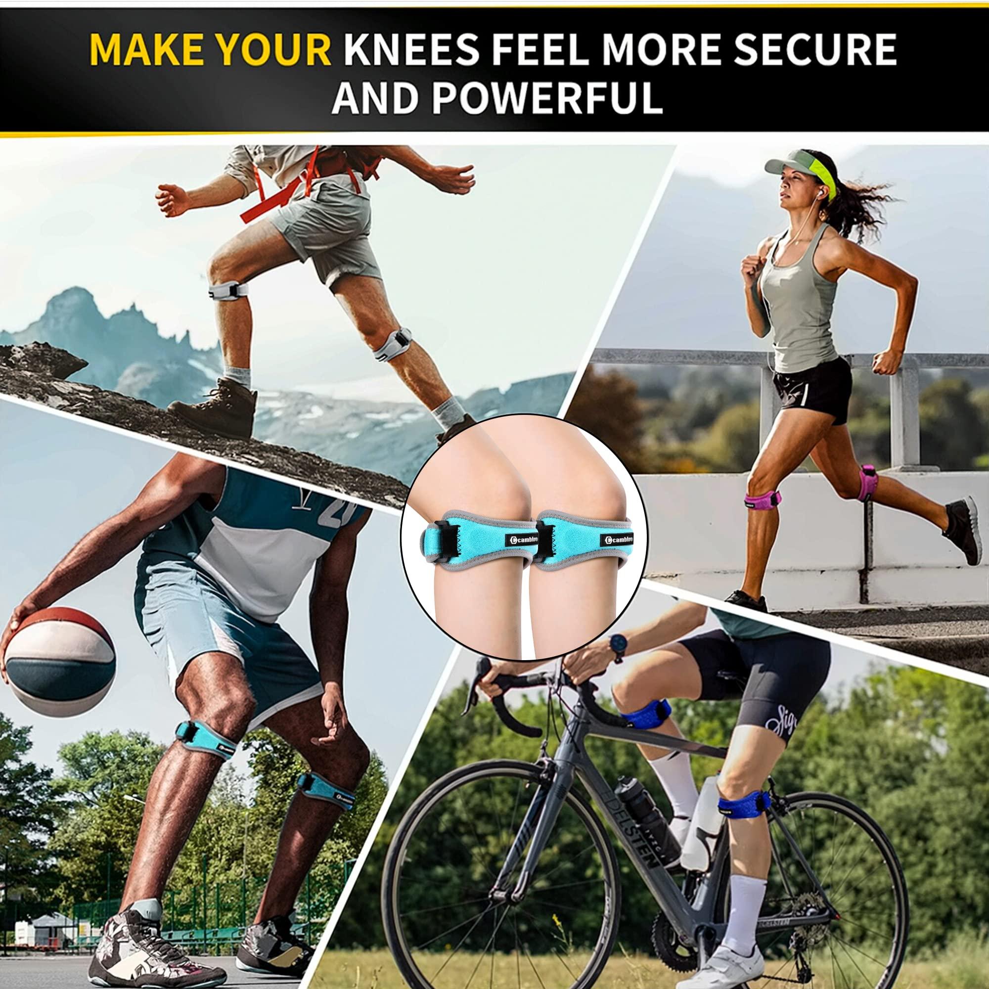CAMBIVO CAMBIVO Patella Tendon Knee Strap 2 Pack, Adjustable Knee Braces for Knee Pain, Knee Support Band for Running, Hiking, Volleyball, Jumpers Knee, Tennis, Tendonitis (Light Blue