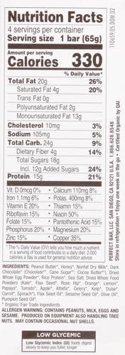 Perfect Bar Perfect Bar Gluten-Free Dark Chocolate Chip Peanut Butter Protein Bar, 4 count, 2.3 oz