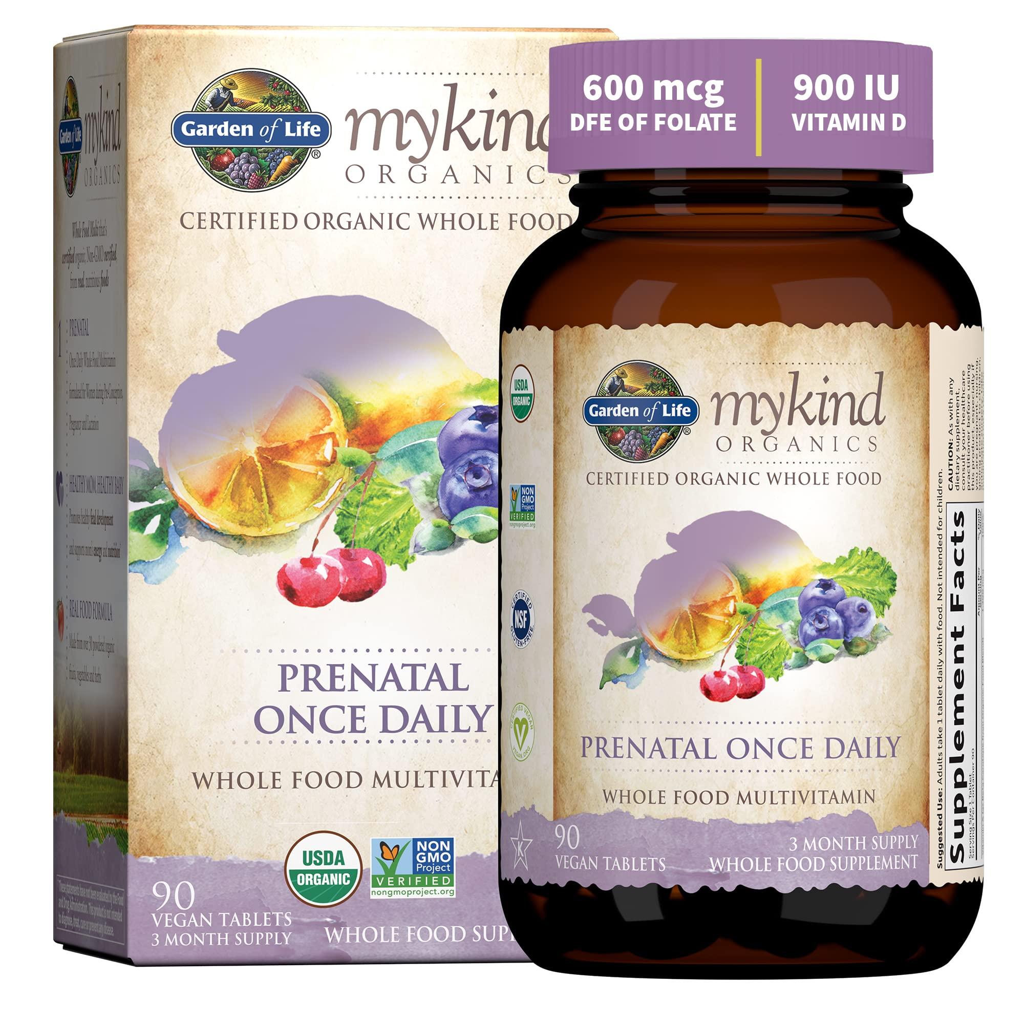 Garden of Life Garden of Life Organics Prenatal Vitamin: Folate for Energy & Healthy Fetal Development & - Dr. Formulated Probiotics Once Daily Prenatal - Acidophilus and Bifidobacteria Probiotic Support