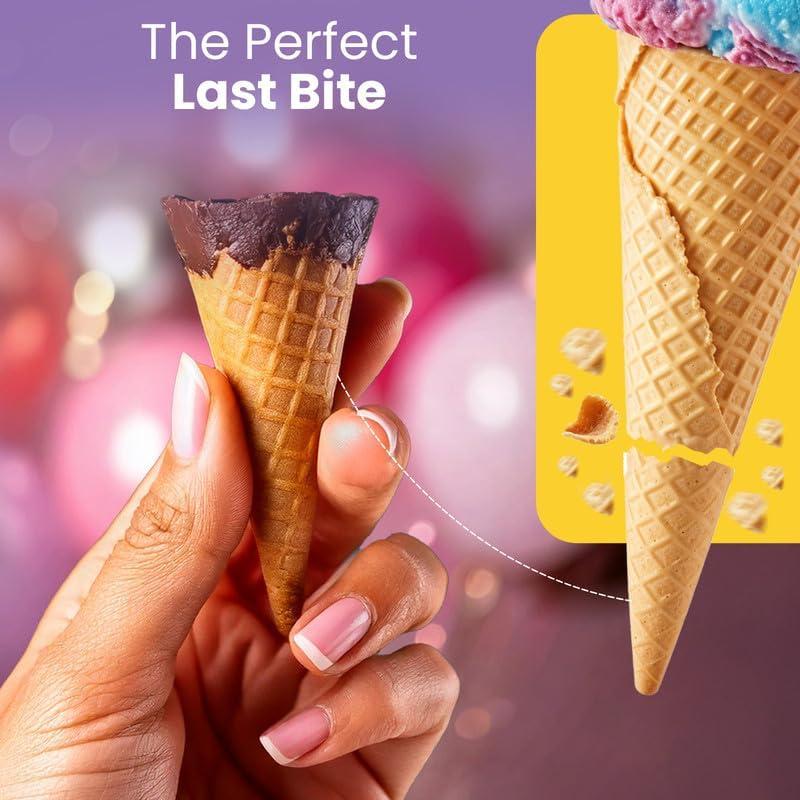 Pure Temptation Pure Temptation Gold Chocoblast Waffle Cones [10 Pieces] Snacks for Kids & Adults - Non-Meltable Chocolate Gift Box - Individually Wrapped Chocolate-Filled Waffle Cones Bites for Christmas Gifts