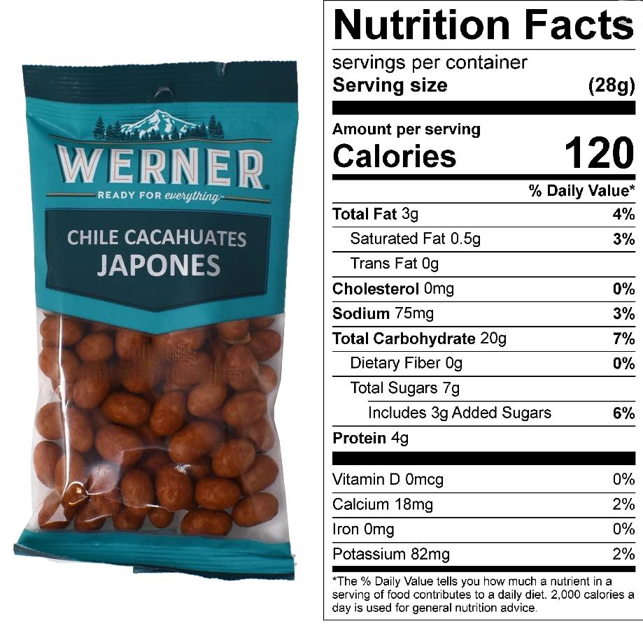 Werner Gourmet Cacahuates Japones con Chile (Japanese Spicy Peanuts) 5 oz Bag (Pack of 3)