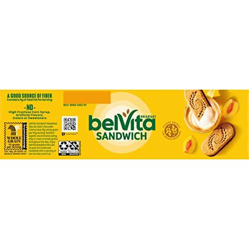 Belvita belVita Breakfast Sandwich Dark Chocolate Creme Breakfast Biscuits, 8 Packs (2 Sandwiches Per Pack)