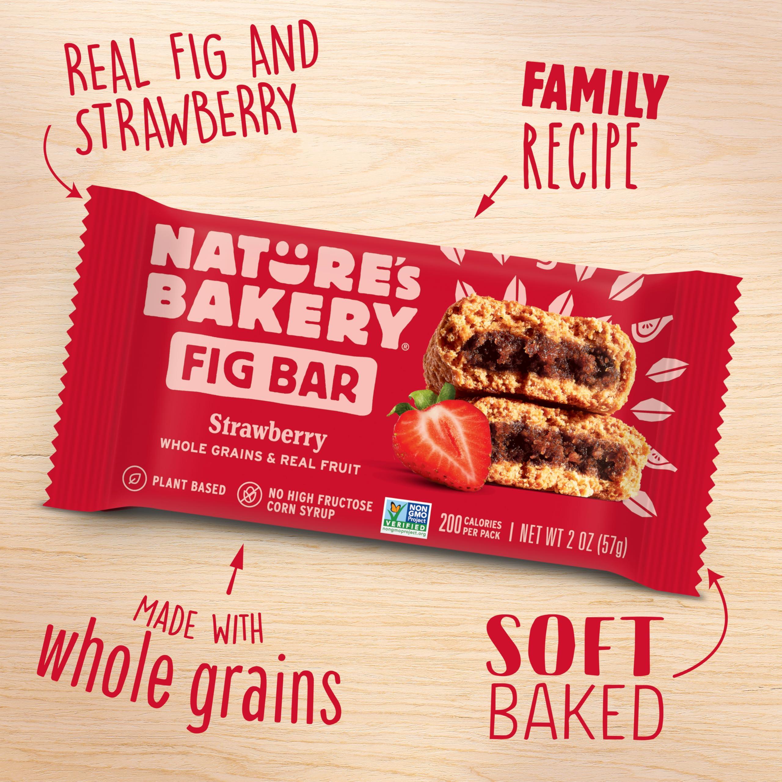 Nature's Bakery Nature’s Bakery Whole Wheat Fig Bars, Strawberry, Real Fruit, Vegan, Non-GMO, Snack bar, 6 boxes with 6 twin packs (36 twin packs)