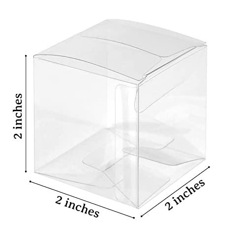 Pasotim 50Pcs Clear Plastic Boxes for Gifts PVC Packing Box Gift Packaging Transparent Box Wedding Gift Boxes Party Favors