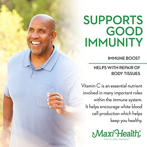 Maxi Health Vitamin C Gummies with Zinc - Maxi-Health Vitamin C with Zinc for Children and Adults - Respiratory Support and Immune Booster - No Preservatives and Artificial Flavors - 60 Fruit Shaped Gummies