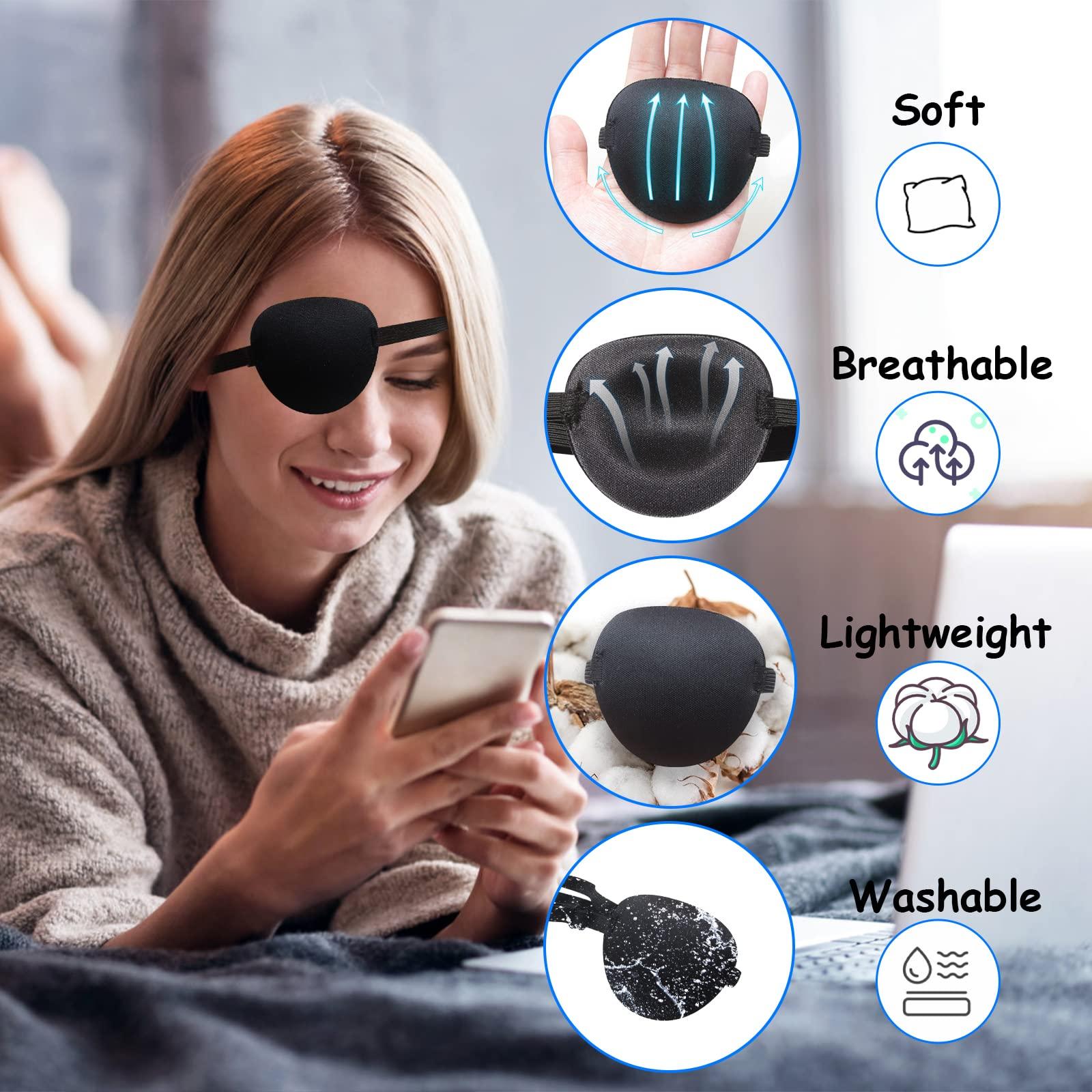 RIKEYO RIKEYO 6pcs Eye Patch, Adjustable Soft Eye Patches for Adults and Kids,Medical Eyepatch for Amblyopia Lazy Eye,Left or Right Eyes, 6 Colors