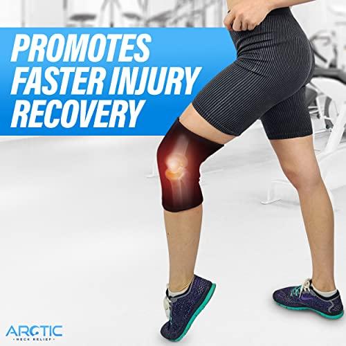 Arctic Neck Relief Two Pack - Cold Therapy Compression Ice Sleeve, Knee Ice Pack Wrap for Injuries, Elbow, Quad & Hamstring Relief, Flexible & Reusable Cold Wrap Recovery for Meniscus, ACL, MCL, Ice & Heat Therapy