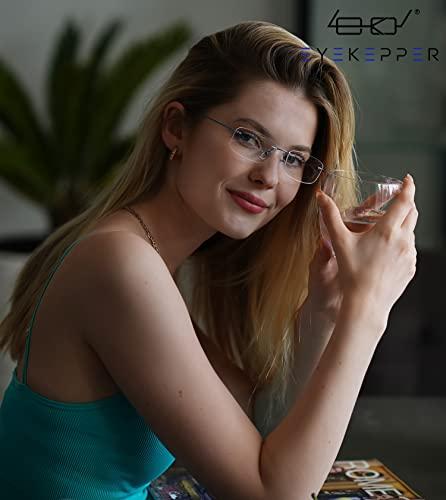 Eyekepper Eyekepper Titanium Rimless Reading Glasses Readers Women Blue +0.75