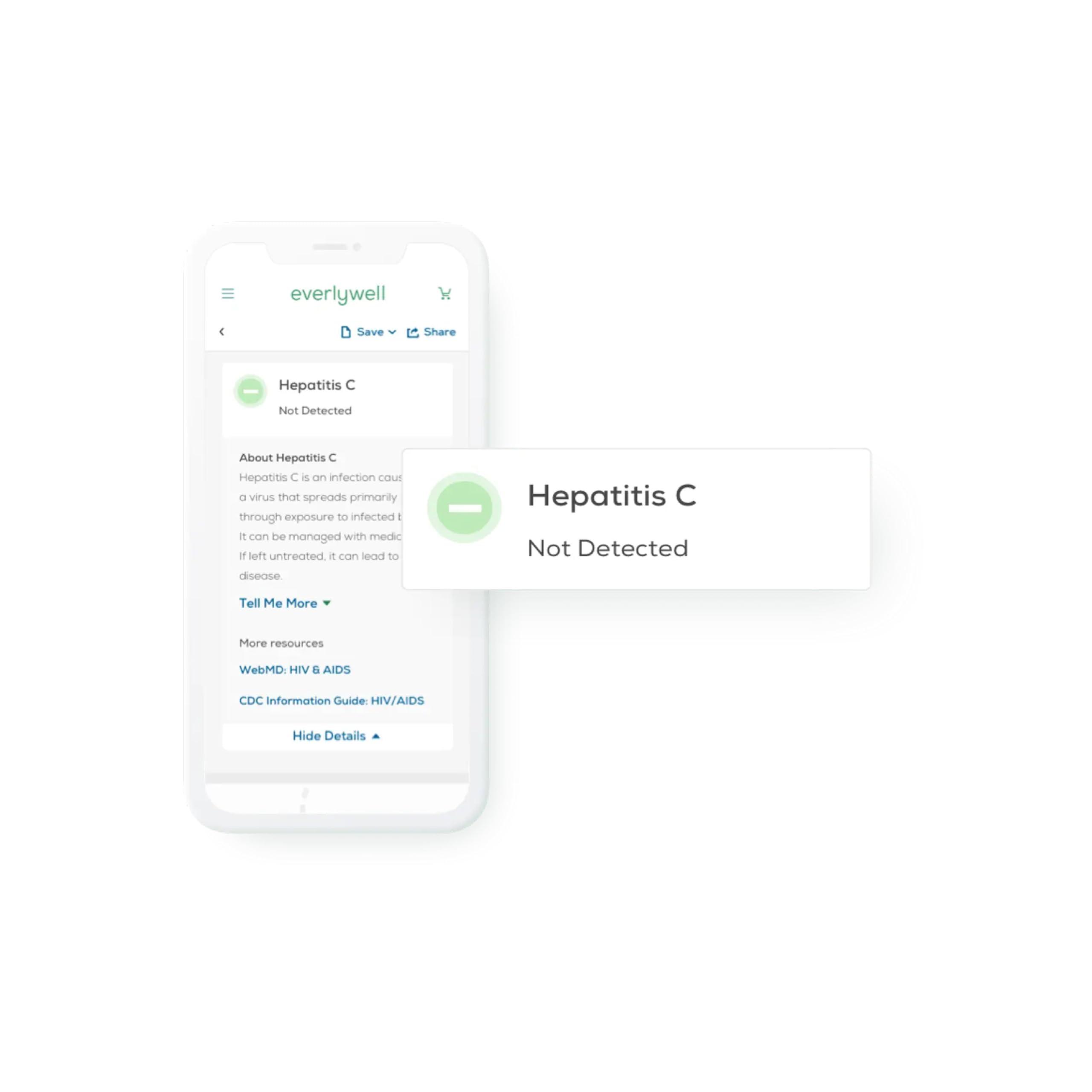 Everly Well Everlywell Hepatitis C Test - at-Home Collection Kit - Discreet, Accurate Results from a CLIA-Certified Lab Within Days - Ages 18+