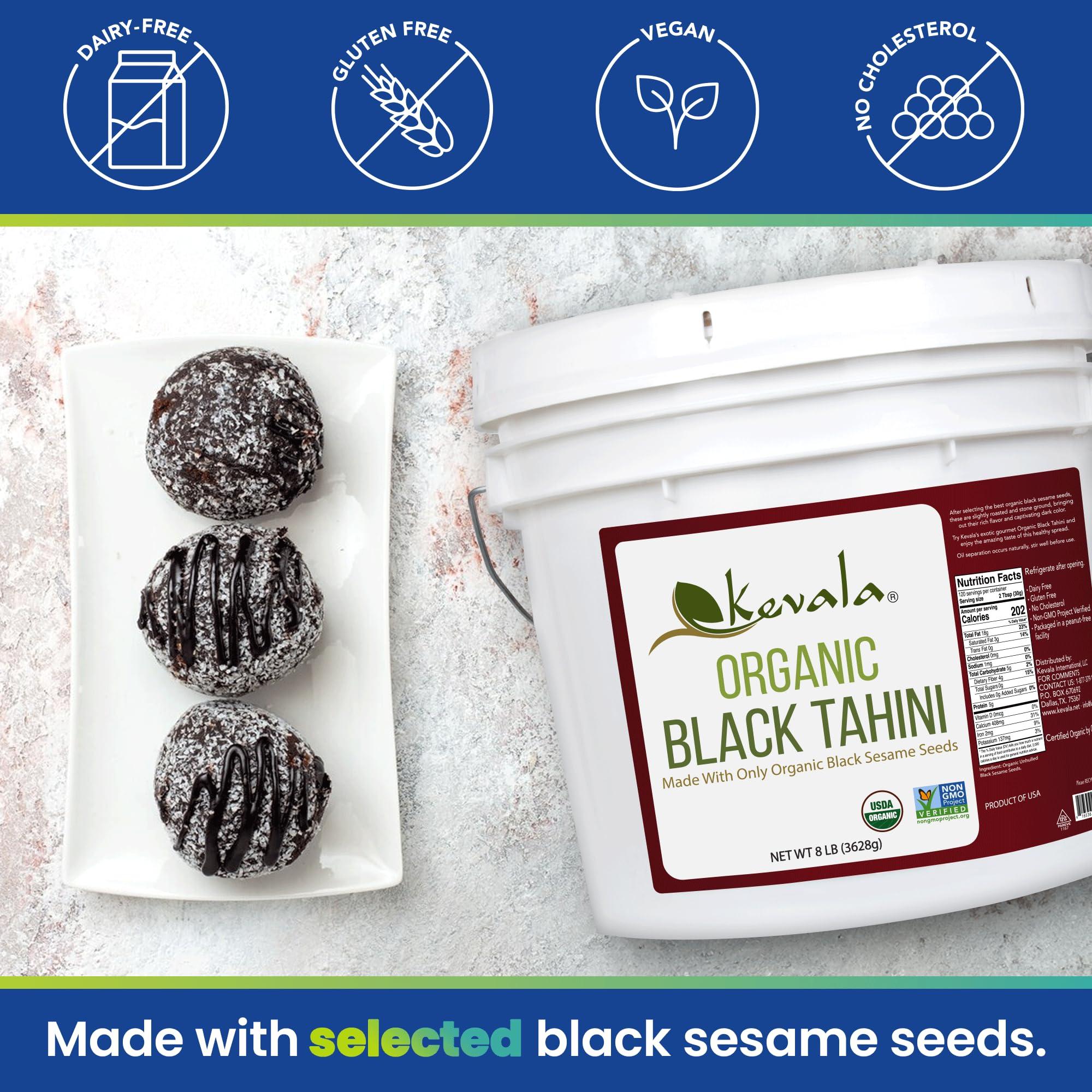 kevala Kevala Organic Black Sesame Tahini Roasted Black Sesame Seeds Black Seed Organic Tahini Spread Tahini Bulk Black Sesame Seeds Tahini Salad Dressing 8 lb 3627 g