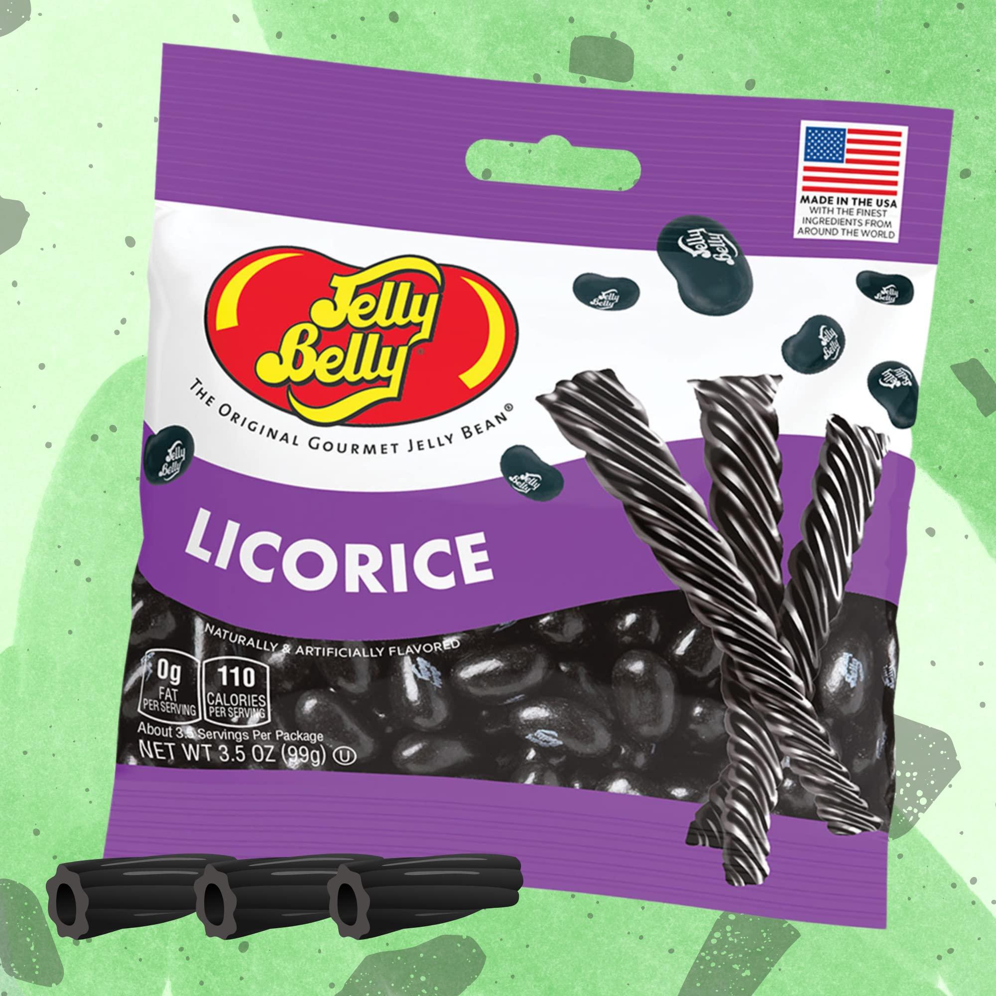 Sweetzo Sweetzo Black Licorice Jelly Beans On the Go Bags, Soft and Chewy Old Fashioned Candies, Vegetarian Friendly Fat Free Candy Summer 2024 Travel Snack (Pack of 3)