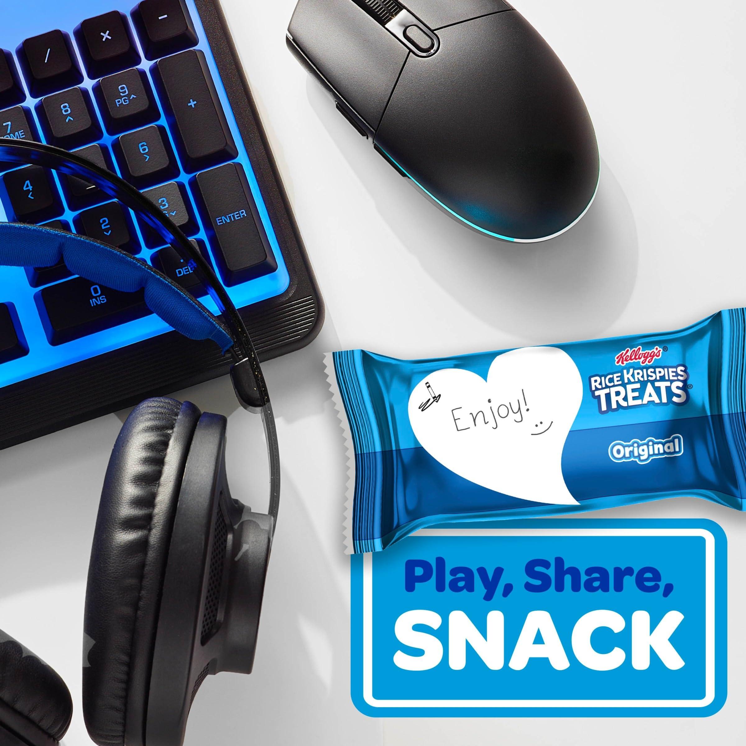 RICE KRISPIES TREATS Rice Krispies Treats Crispy Marshmallow Squares, Kids Snacks, Snack Bars, Original, 12.4oz Box (16 Bars)