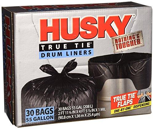HUSKY Husky HKK55030B True Tie 55-Gallon Drum Liners, 30-Count