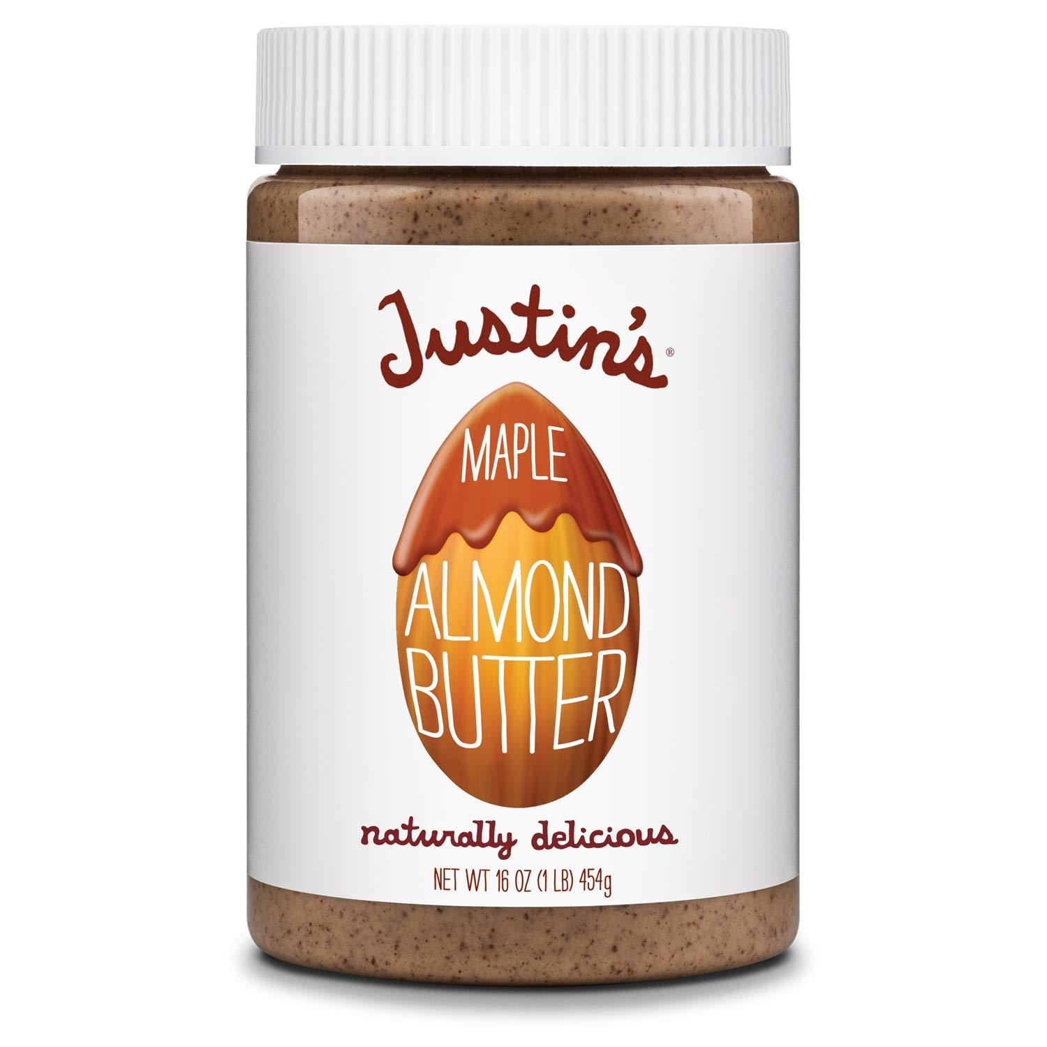 Justin\'s Justin\'s Maple Almond Butter, No Stir, Gluten-free, Non-GMO, Responsibly Sourced, 16oz Jar