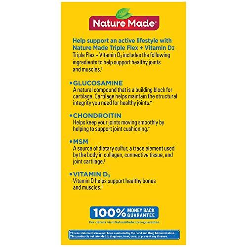 Nature Made Nature Made TripleFlex Triple Strength Caplets with Vitamin D3, 120 Count for Joint Support