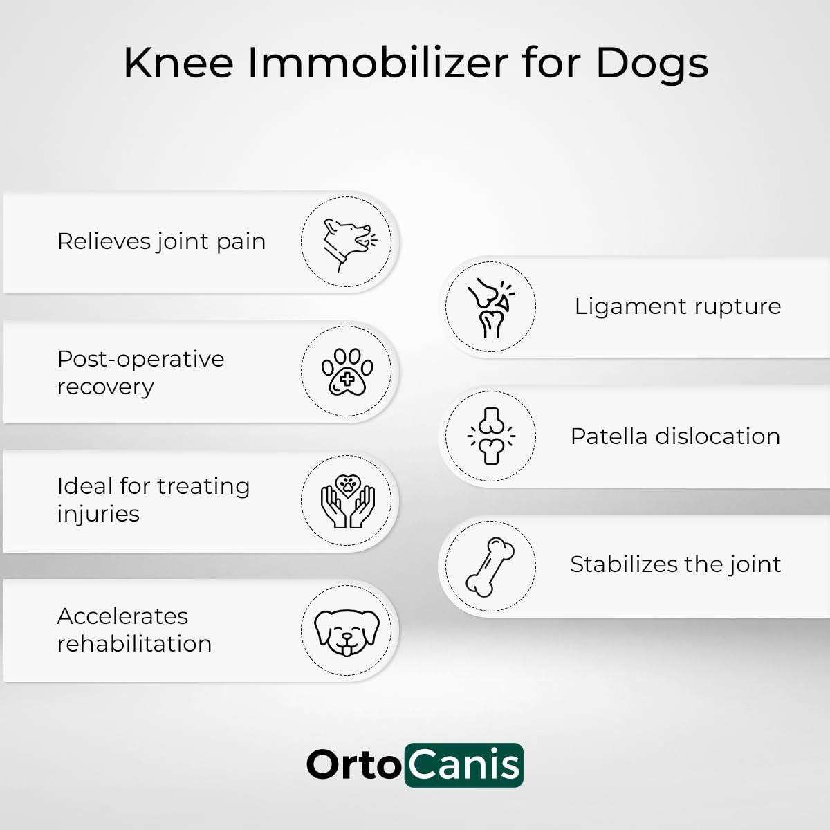 Ortocanis Ortocanis Dog Knee Brace for Torn Acl Hind Leg, Ligament Rupture and Patella Luxation - Dog Acl Knee Brace - Dog Braces for Back Leg for Support - Dog Back Leg Support Brace (Size XXL, Left Leg)