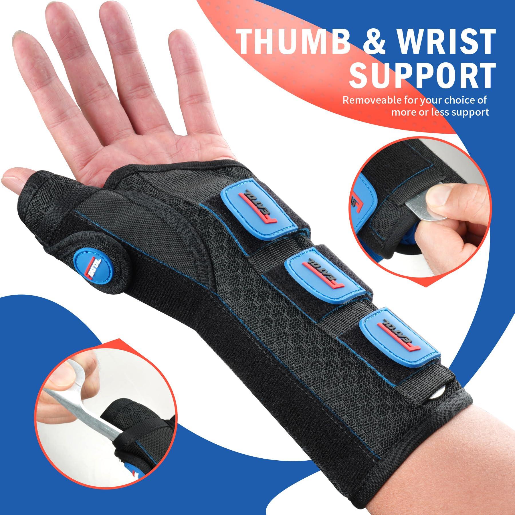 FEATOL FEATOL Carpal Tunnel Wrist Brace Night Support, Wrist and Thumb Brace for Dequervain\'s Tenosynovitis, Tendonitis, Arthritis, Thumb Spica Splint Right Hand-Small/Medium-Women and Men