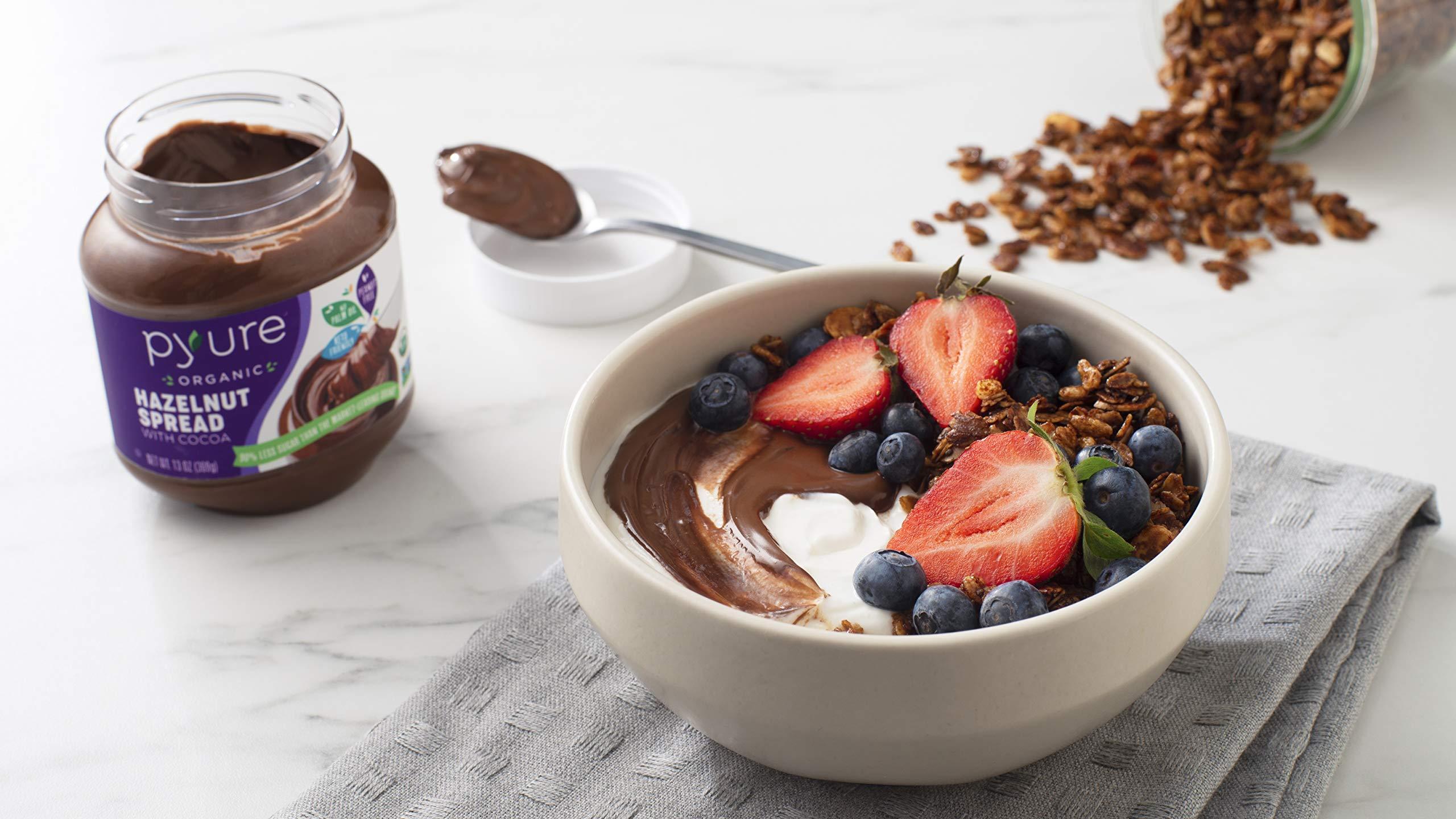 Pyure Organic Hazelnut Spread with Cocoa by Pyure | Keto Friendly, No Palm Oil, Vegan | 13 Oz & Organic Liquid Stevia Extract Sweetener, Simply Sweet, Sugar Substitute, 200 Servings, 1.8 Fluid Ounce