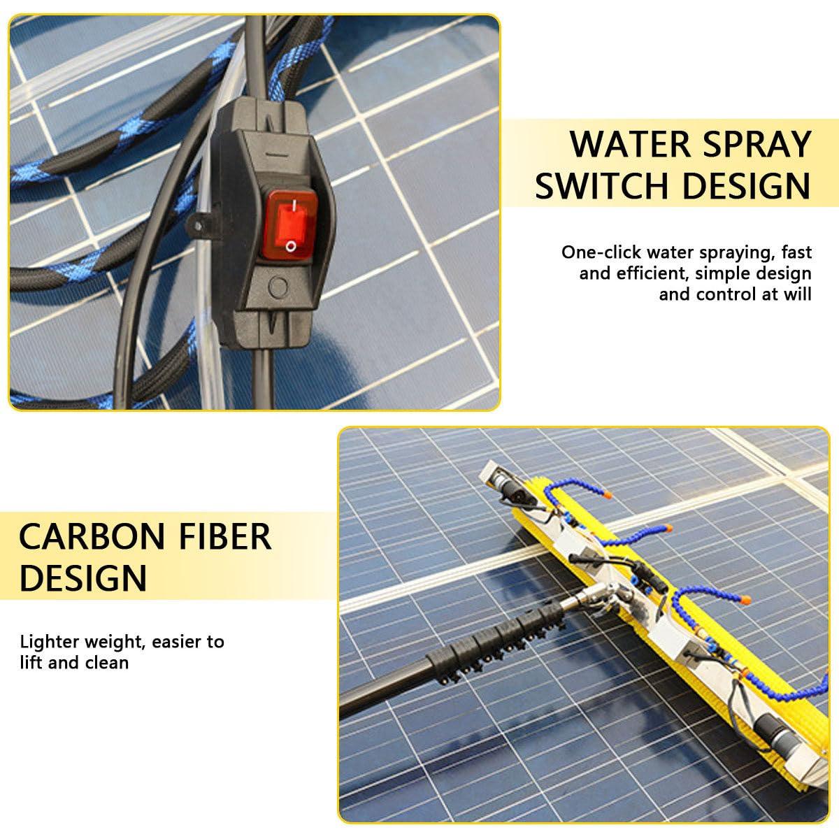 AUTUMFLATGAO AUTUMFLATGAO Solar Panel Cleaning Machine, Water Fed Telescopic Brush, Quickly Cleaner Roof, with Water Fed Pole & Backpack, for Photovoltaic Panel Cleaning,7m