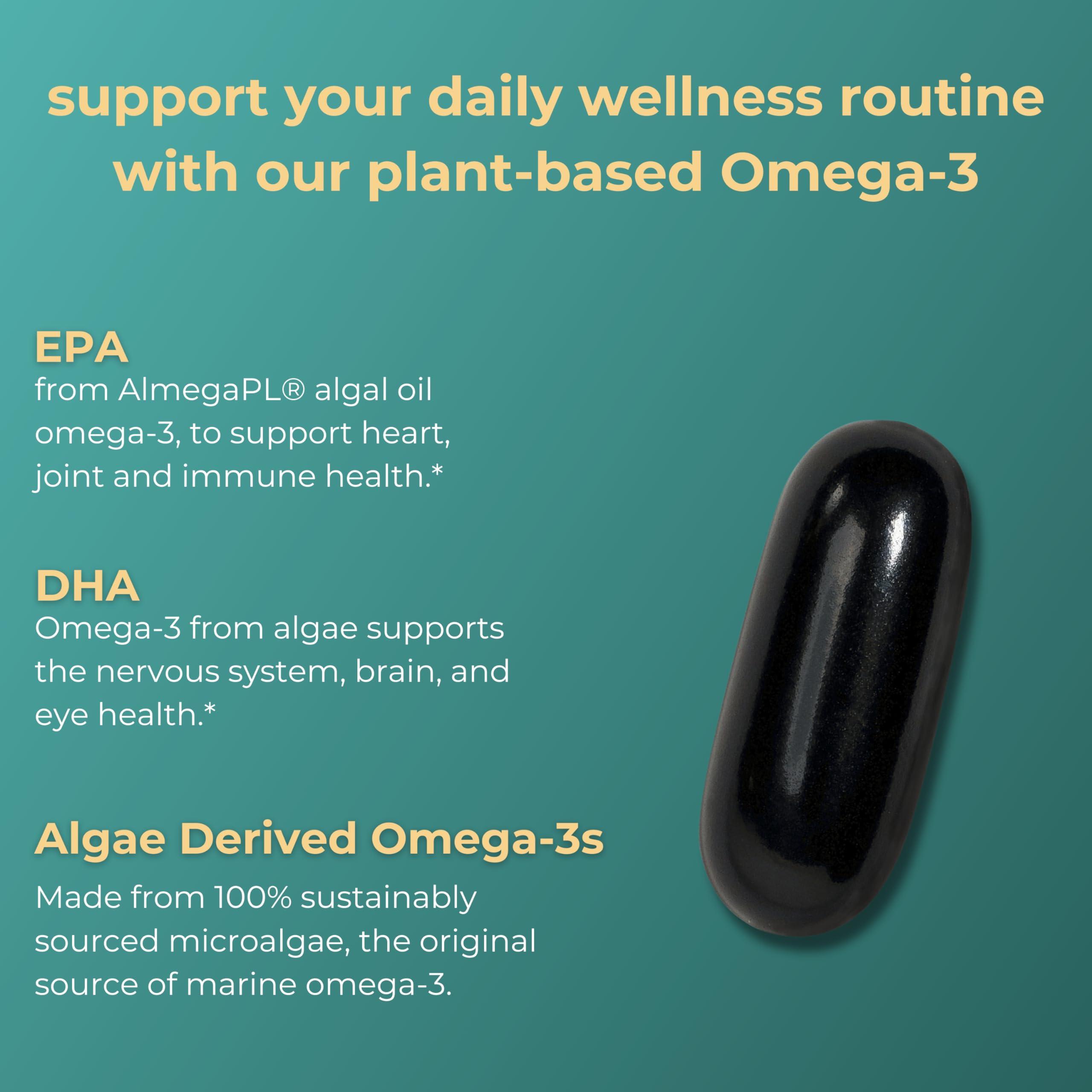 Iwi Iwi Life Omega-3, 60 Softgels (60 Servings), Vegan Plant-Based Algae Omega 3 with EPA + DHA, Whole-Body Support Dietary Supplement, Krill & Fish Oil Alternative, No Fishy Aftertaste