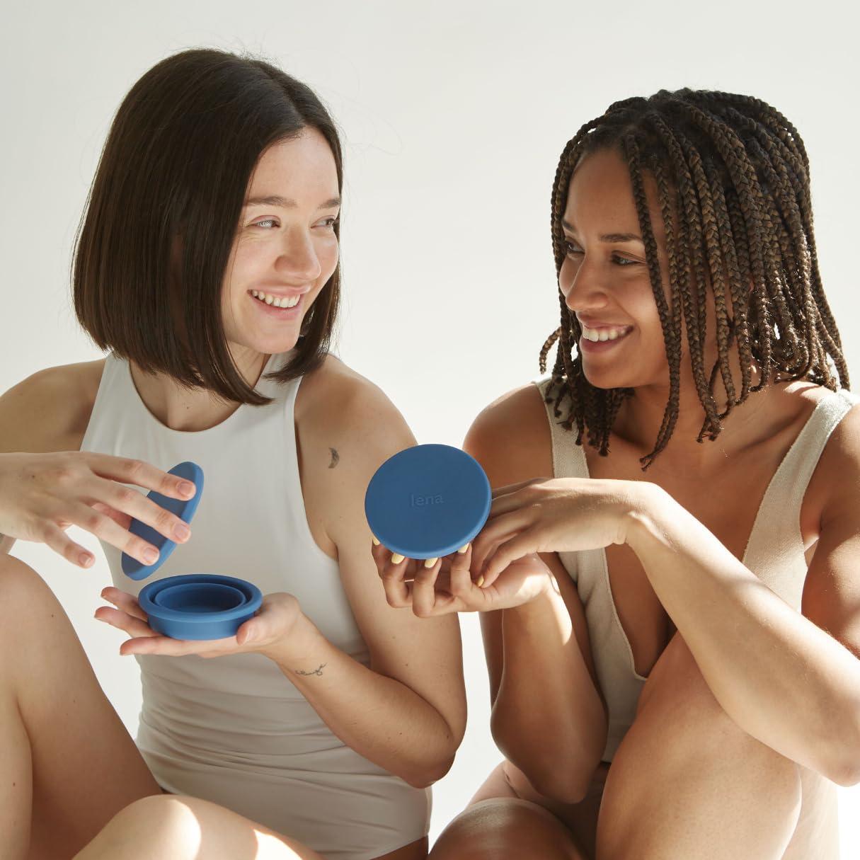 Lena Lena Menstrual Cup Sterilizer Case, Compact, Collapsible Silicone Container for Cleaning Period Cup & Menstrual Disc, Travel, Home and Dorm, Menstrual Cup Cleaner, Feminine Care, Light Purple