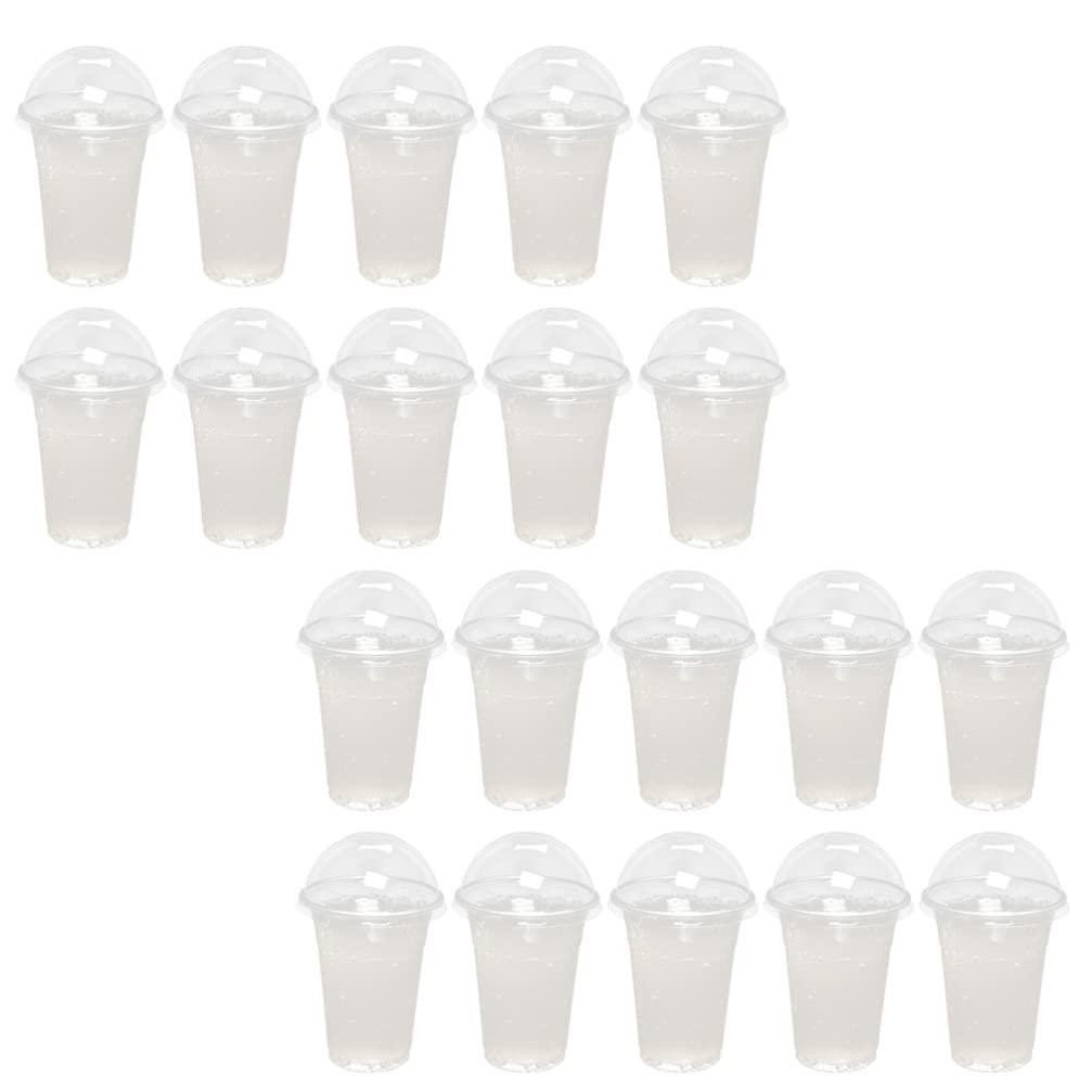 Hemoton 30 Sets Drink Juice Cup Lemonade Cups Beverage Package Cups Fruit Cups with Lid Juice Packing Cups Multi-Function Juice Cups Cold Drink Cups Transparent Beverage Cups