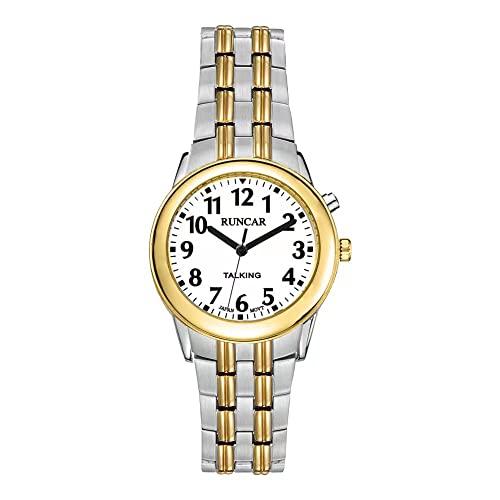 RUNCAR RUNCAR American English Talking Watch for Men Speaks The Time, Date and Alarm Time Clearly and Loudly for The Visually Impaired Seniors Blind