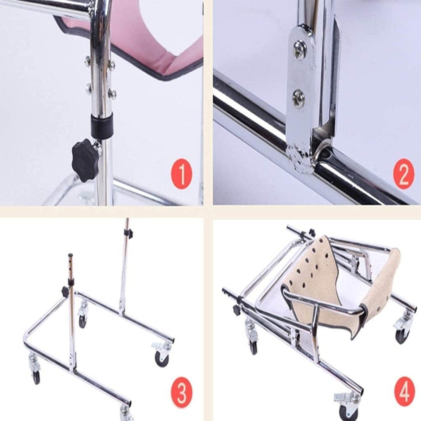 SUMBITOD SUMBITOD Walker for Children with Cerebral, Rehabilitation Training Stainless Steel Folding Children's Walker,Four Wheel Standing Training Walker (Color : B)