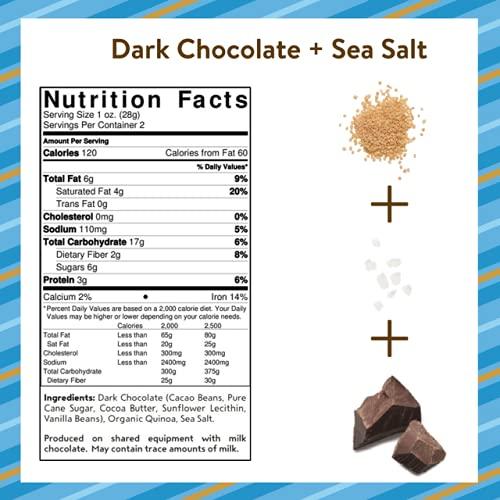 UNDERCOVER CHOCOLATE CO ZZSZRPMACV, UNDERCOVER Chocolate Crispy Quinoa Snack - DARK CHOCOLATE + SEA SALT - Gluten-Free, Nut-Free Bags, 2 Ounce (Pack of 8)