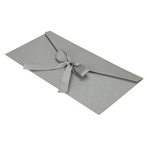Generic Large Gift Card Envelopes Letters Invitations Greeting Cards Large Envelopes Elegant Business Wedding Envelopes with Bow Ribbon for Note Cards DIY Cards, 4.3\" x 8.6\"
