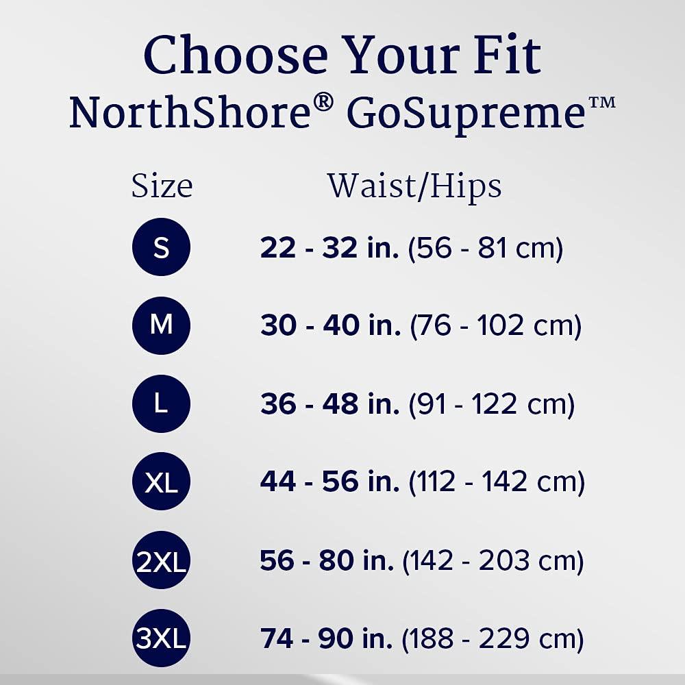 NorthShore NorthShore GoSupreme Overnight Incontinence Underwear, 8-Hour Pullup Style, X-Large, 56 Count Case, Pink, 44-56 inches, Unisex Adult Diapers
