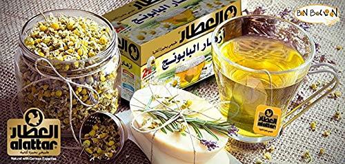 bonballoon AlAttar Drink Herbal Chamomile Flowers Tea Bags Herbals Egyptian Arabic Oriental Kosher Halal (20 Tea Bag)