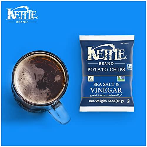Kettle Brand Kettle Brand Potato Chips, Sea Salt & Vinegar Kettle Chips, Snack Bag, 1.5 Oz (Pack of 24)