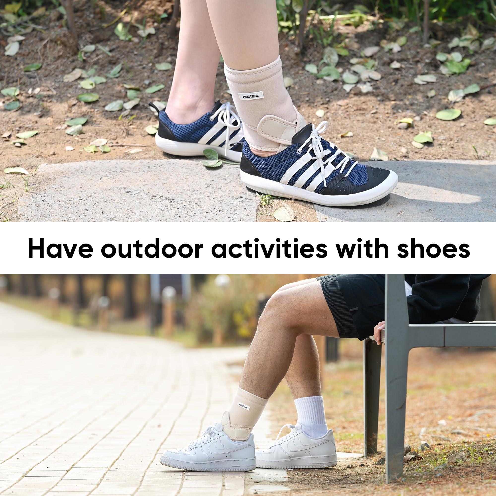 NEOFECT NEOFECT Drop Foot Brace Beige Right AFO Foot Drop Brace for Walking, Drop Foot Brace with Shoes, Stroke Recovery Equipment, Foot Drop Brace for Sleeping, Adjustable Ankle Brace (Right)