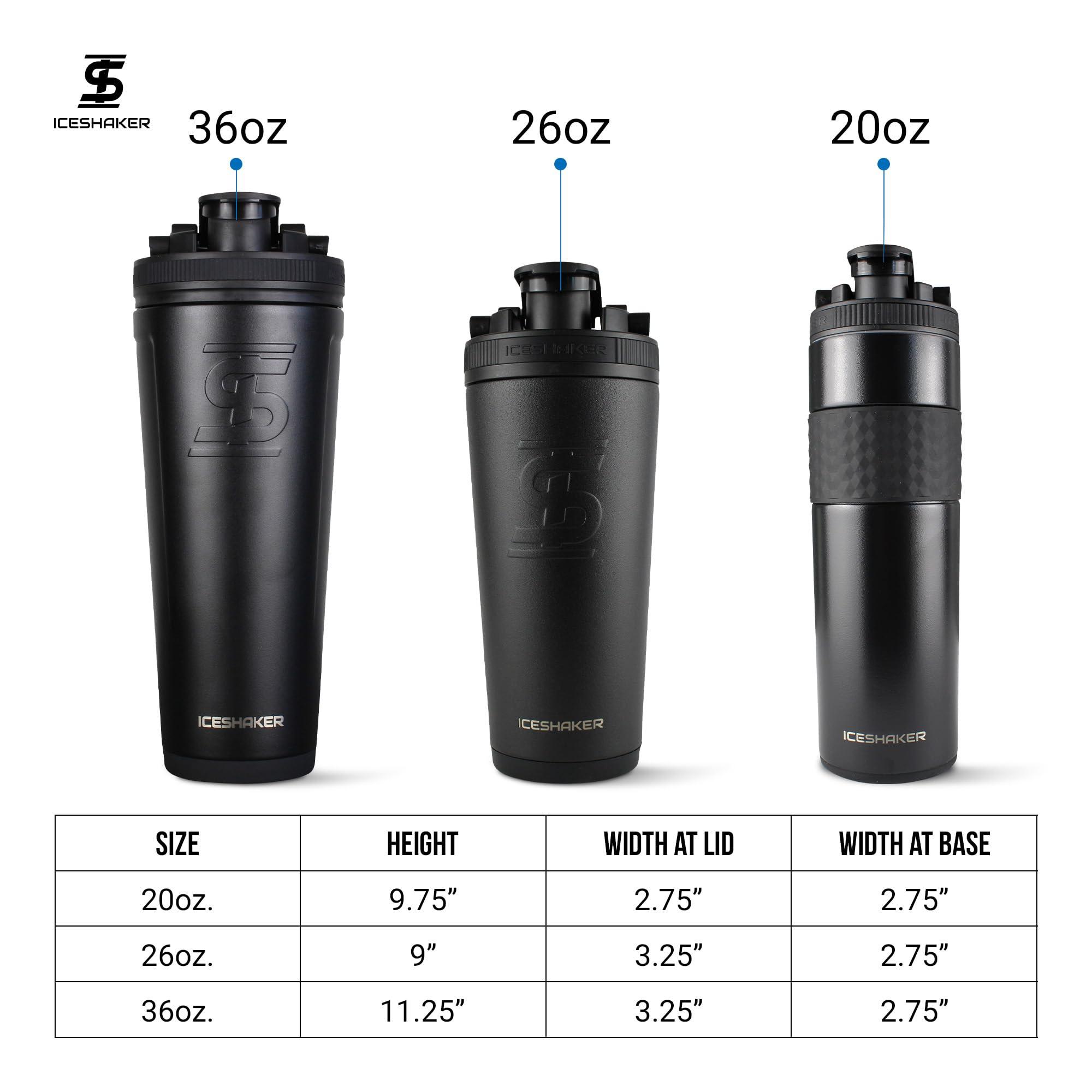 Ice Shaker Ice Shaker Insulated Stainless Steel Shaker Bottle | 26oz, Caribbean | Cold for 30+ Hours | Insulated Cup with Twist-on Agitator | Odor-Free Bottle for Protein Shakes, Water, Smoothies, Cocktails