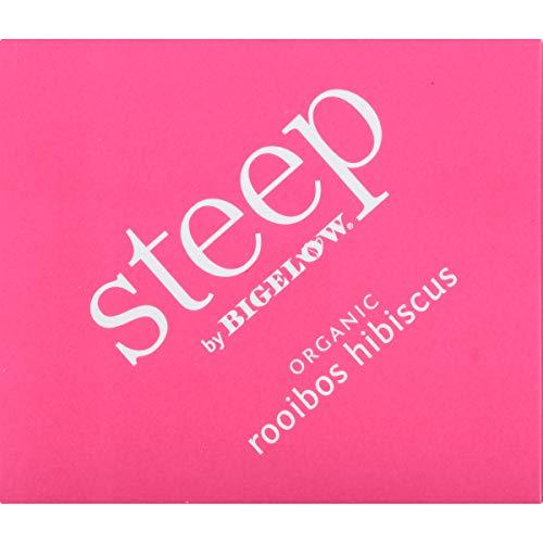 Bigelow steep by Bigelow Organic Rooibos Hibiscus Herbal Tea, Caffeine Free, 20 Count (Pack of 6), 120 Total Tea Bags