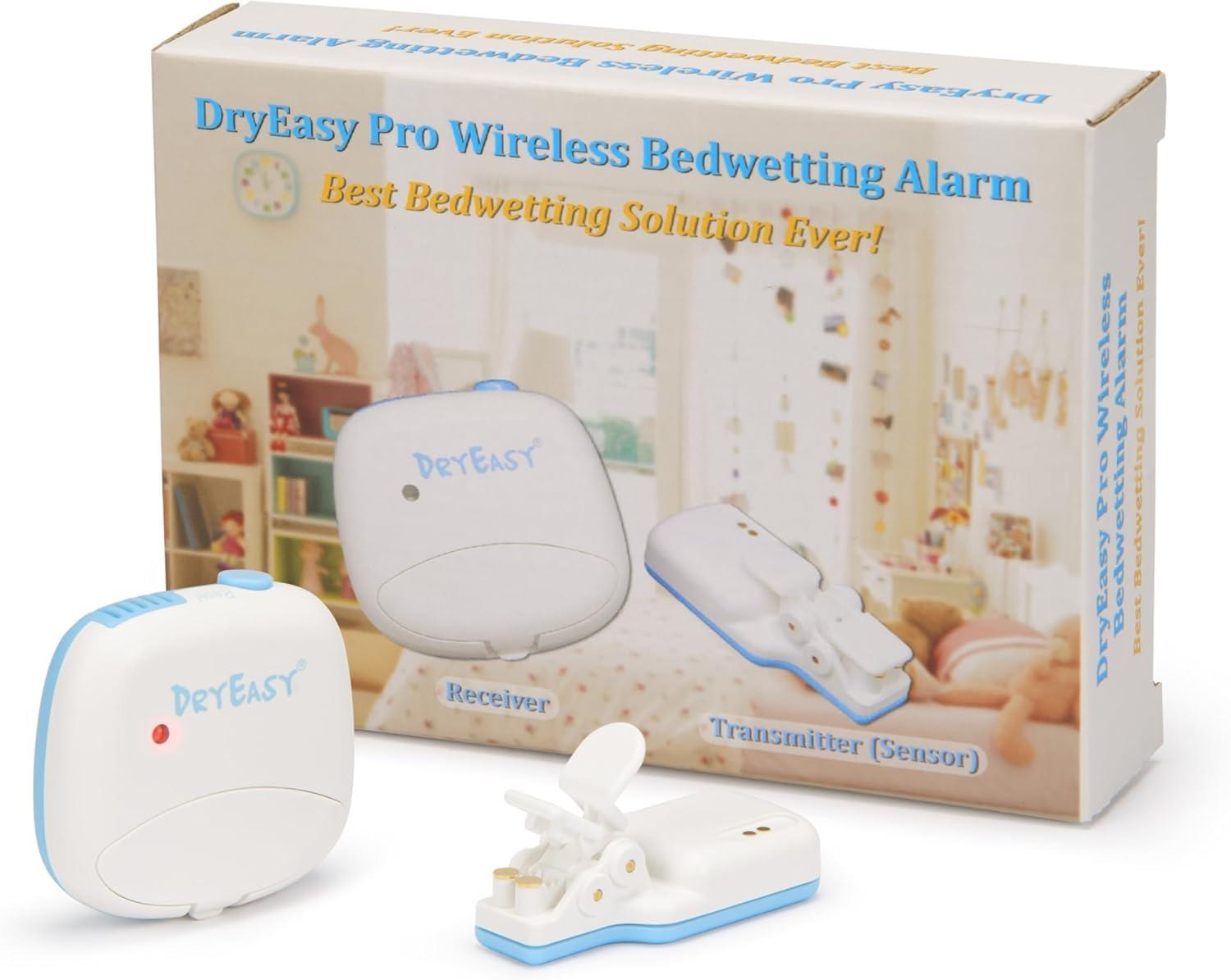 DRYEASY DryEasy Pro Wireless Bedwetting Alarm with New Improved Sensor, 6 Selectable Sounds, Volume Control, Strong Vibration and Compact Design for Overcoming Bedwetting