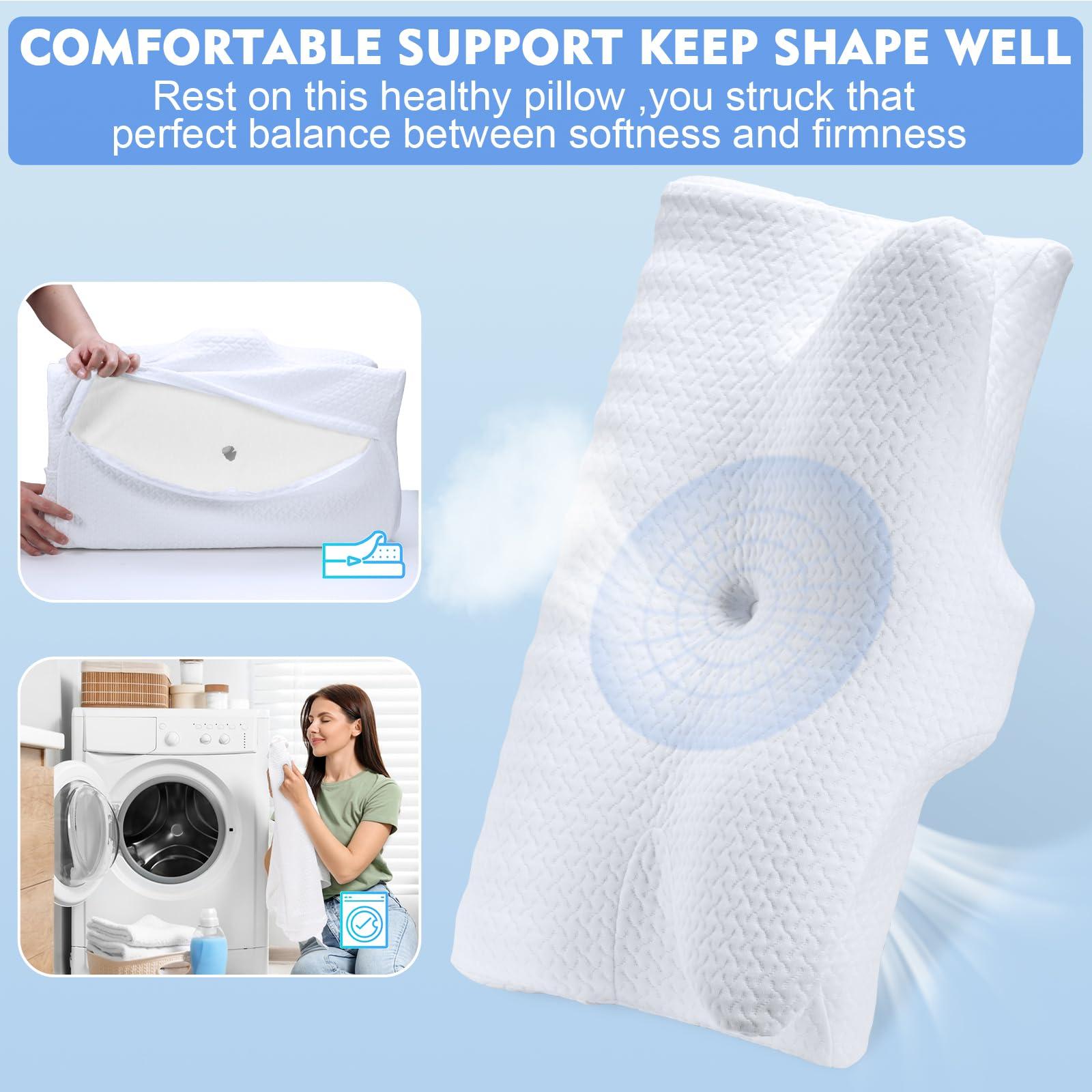 GdTosllpvb GdTosllpvb Neck Pillow, Neck & Cervical Pillows for Neck Support, Adjustable Cervical Neck Pillow for Sleeping, Memory Foam Side Sleeper Cervical Pillow for Bed