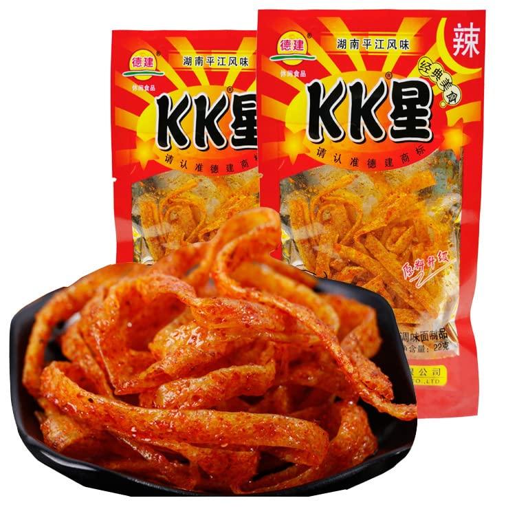 wa sai luo Hunan Latiao, Spicy Stick Super Spicy Strip Small Gluten Spicy Silk, Hot and Sweet Spicy Flavor Chinese Snacks, Instant Snacks (5 bags,18g/Bag)