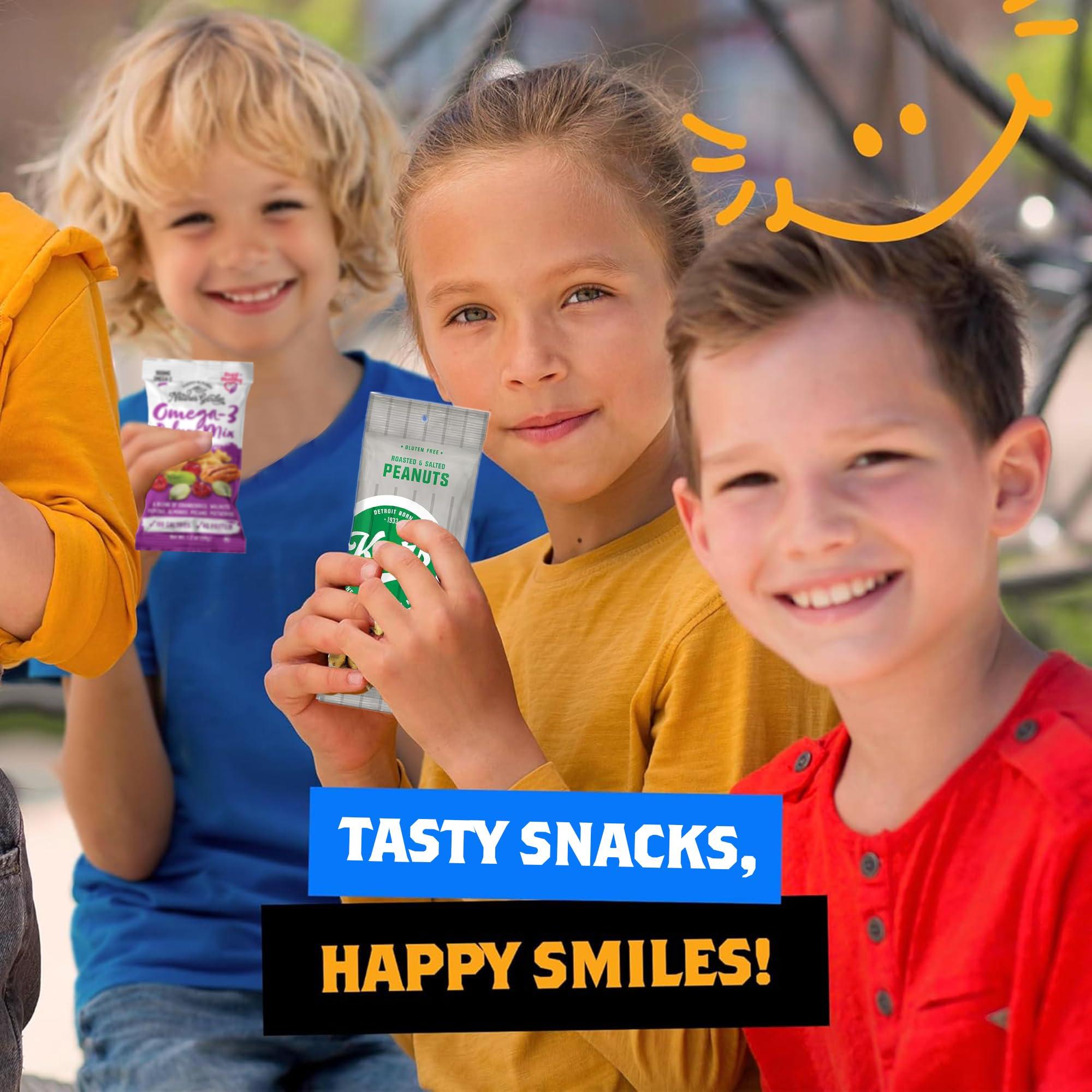 Yummey Healthy Individual Nuts Snack Packs - 30 Count of Mixed Nuts and Trail Mix - Assorted Nuts Variety Pack - Our Healthy Snacks Variety Pack For Adults and Kids Includes Peanuts, Cashews, Pistachios, & More