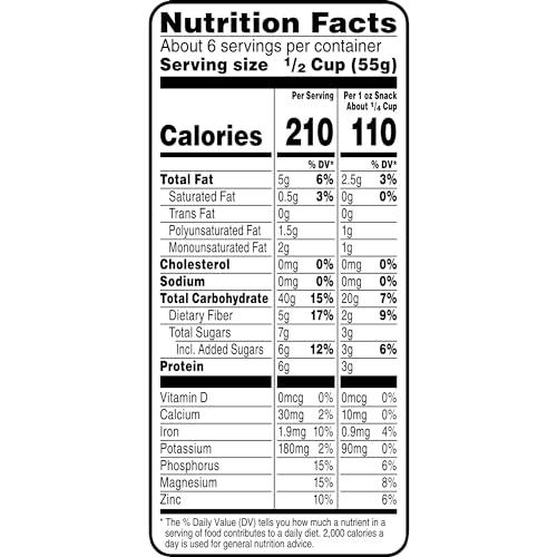 Bear Naked Bear Naked Granola Cereal, Whole Grain Granola, Breakfast Snacks, Vanilla Almond Crisp (6 Bags)