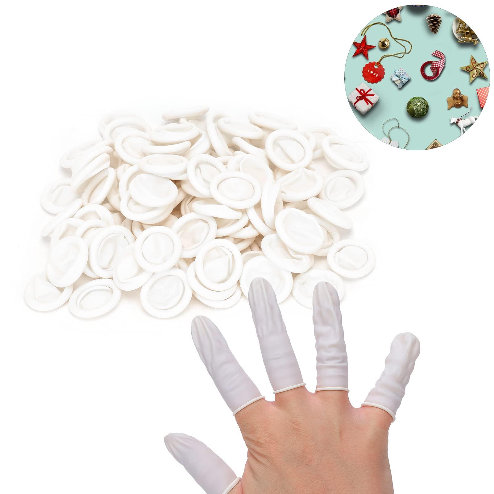 01 Finger Cover, AntiStatic Waterproof NonSlip Latex Finger Cots Convinient 100pcs for Nail Art for Making DIY Jewelry