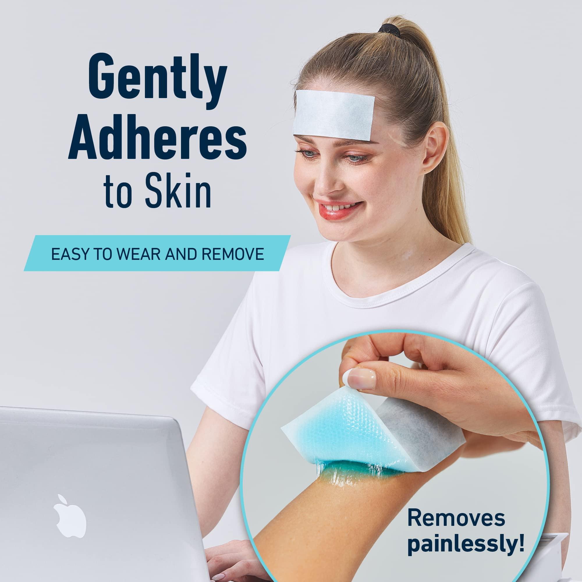 AllSett Health 20 Pack - Cooling Patches for Fever, Natural Headache and Migraine Relief, Soft Gel Sheets, Fever Patch for Kids, Tension/Sinus, Headache Relief Prevention