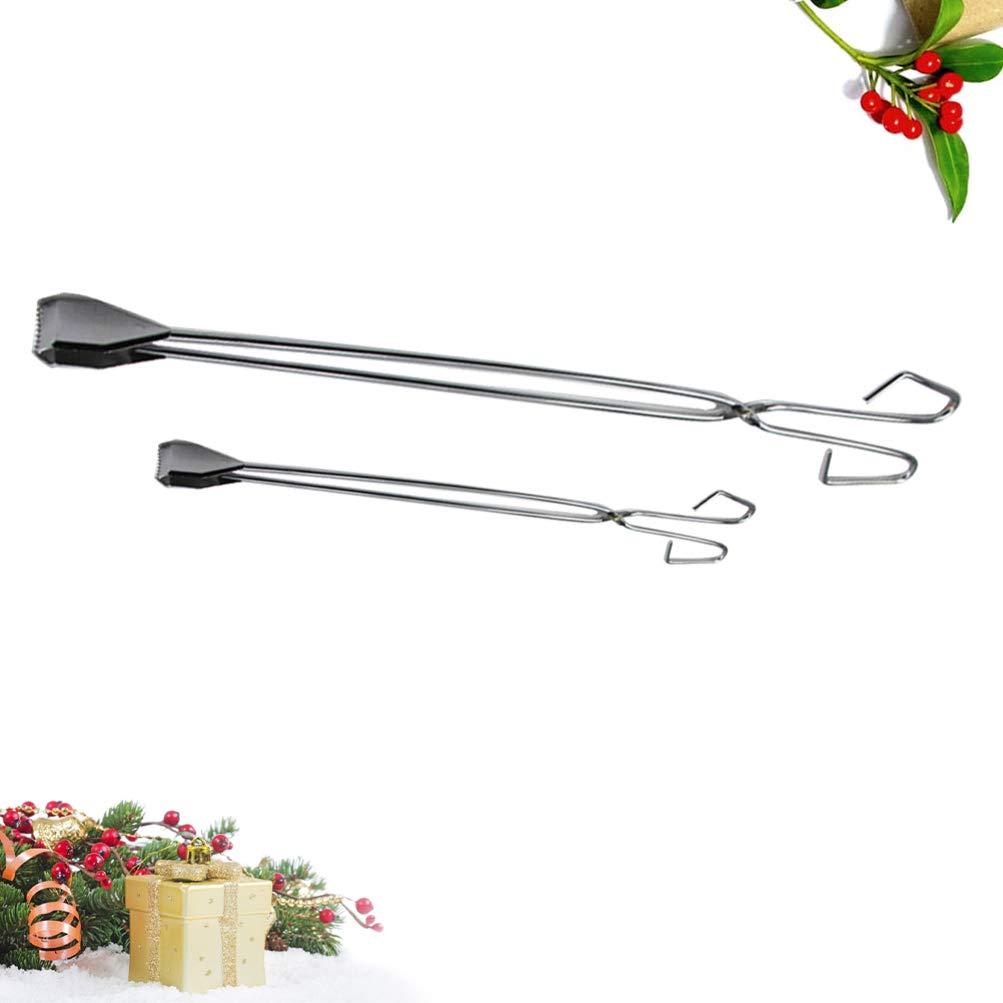 Hemoton Hemoton 2PCS rubbish picker reacher grabber folding firewood tongs folding litter picker trash picking tool handheld grabber garbage clip grill gripedge tools pick up tool barbecue fetcher