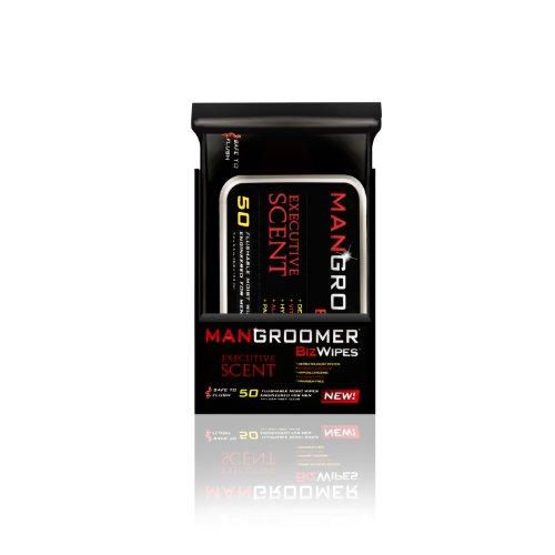 MANGROOMER MANGROOMER Biz Wipes Flushable Moist Personal Wipes Engineered for Men, Executive Scent, 50 Wipes (Pack of 6), 300 Count