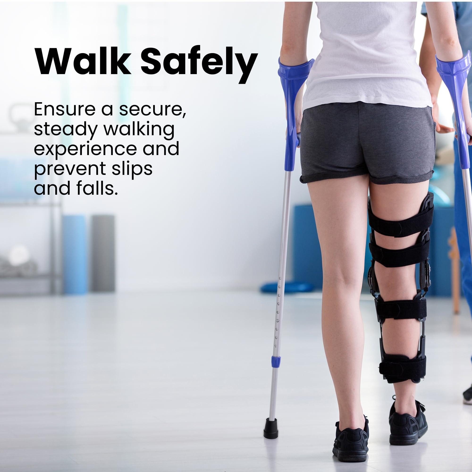 Wellbrite 6 Pack Replacement Rubber Cane Tips for Canes, Walking Sticks, Walkers (Black, 3/4 Inch Tip)