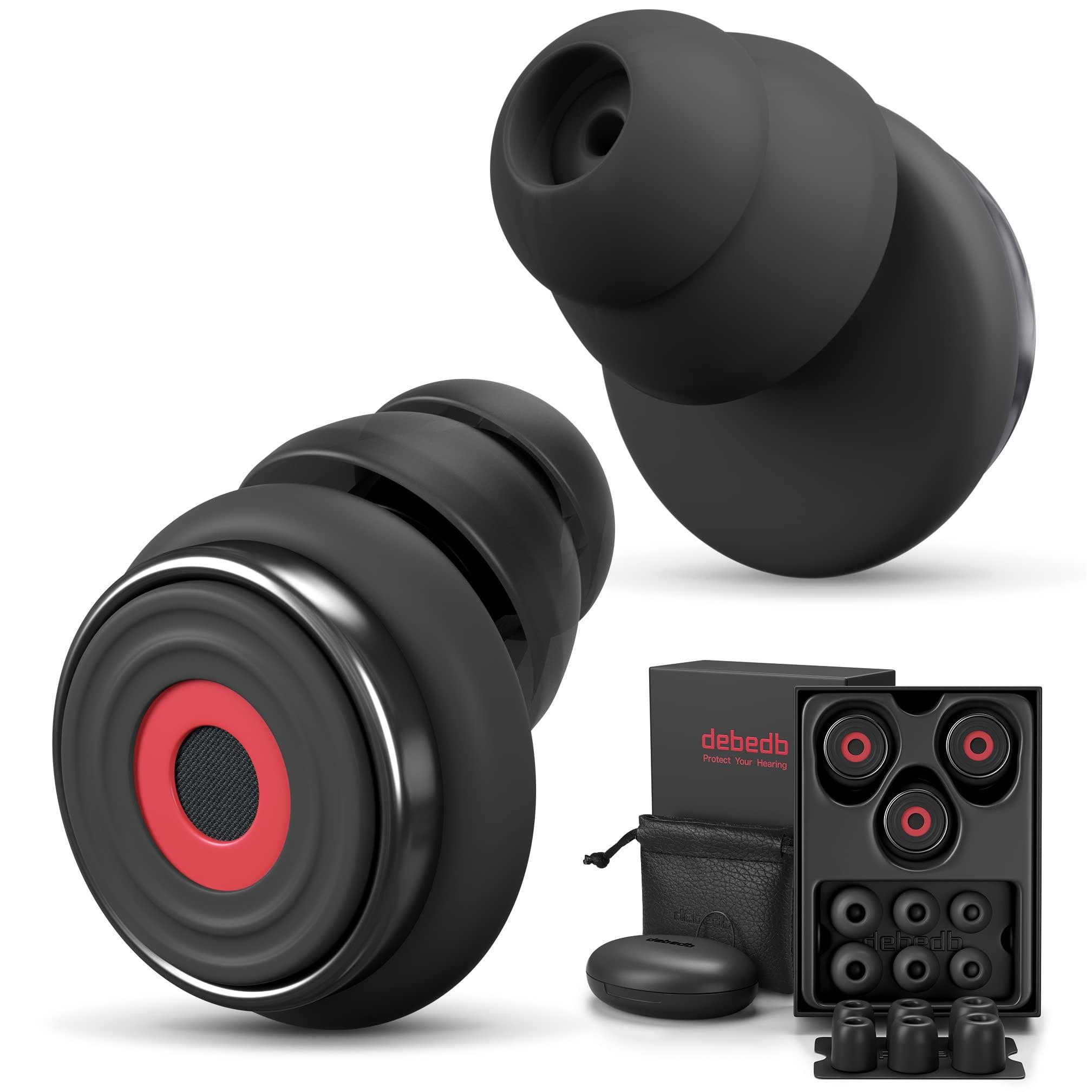 debedb Ear Plugs for Concerts Loud Music-High Fidelity Earplugs for Drummers, Musicians, DJs, Motorcycles, Conversation and Noise Sensitivity (Red)