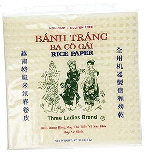 Three Ladies Three Ladies 2 Packs Square Rice Paper Wrappers (22cm) .3 pack