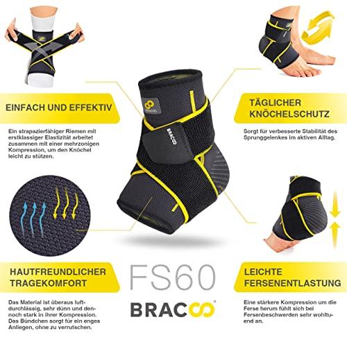 Bracoo Bracoo KS10 Adjustable Compression Knee Patellar Tendon Support Brace (Black) FS60 Ankle Airy Sleeve Brace, 1 Pair, Black (S/M)