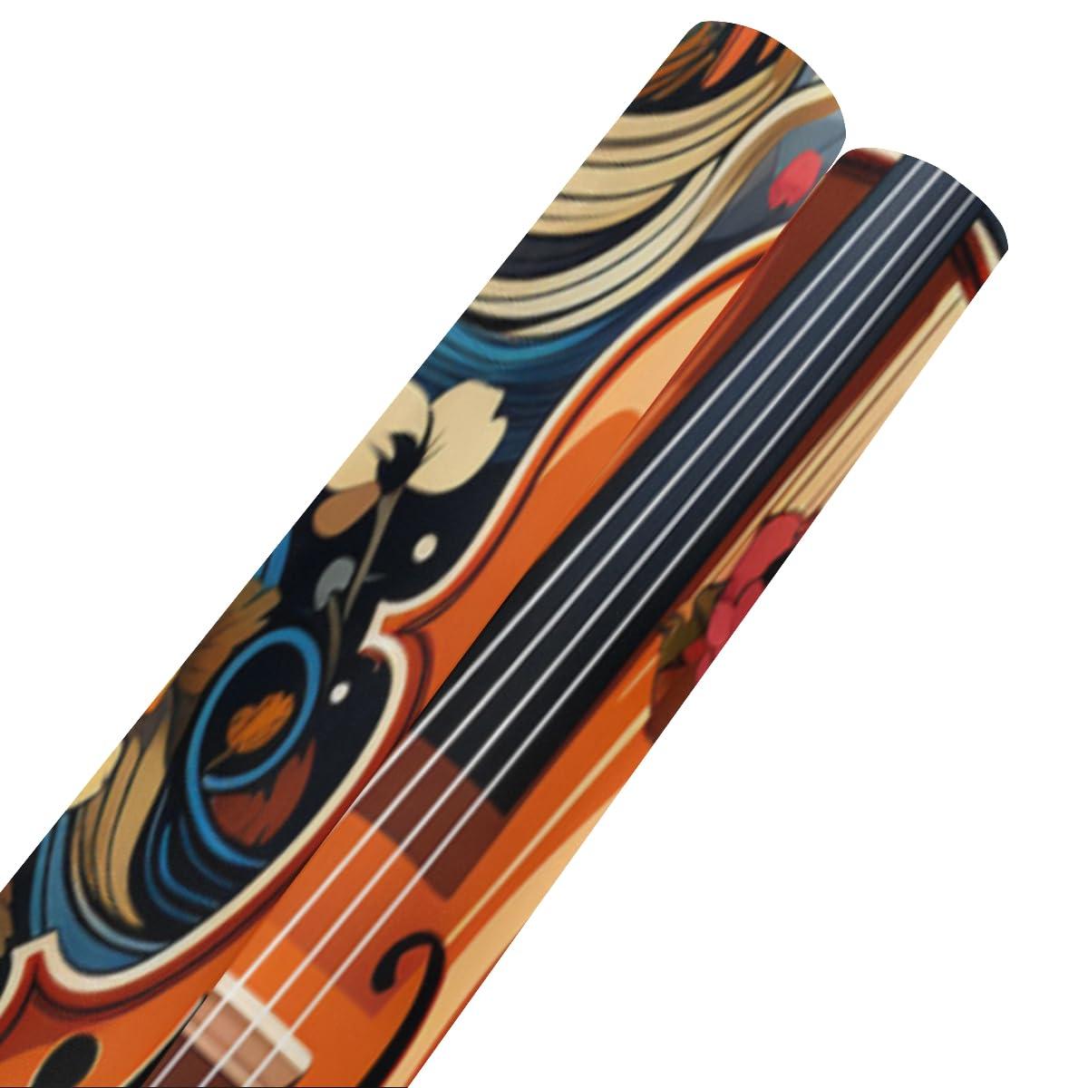 DNOVING DNOVING 2 Rolls Vintage violin Birthday Wrapping Paper - 58 x 23 inch Gift Wrapping Paper for Boys & Girls Birthday & Friendsmas GWP-287893006